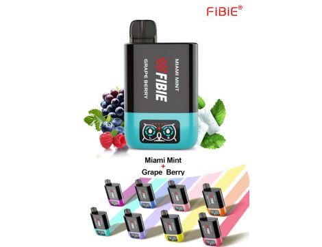 E-papieros FIBIE 30000 o smakom   MIAMI MINT + GRAPE BERRY